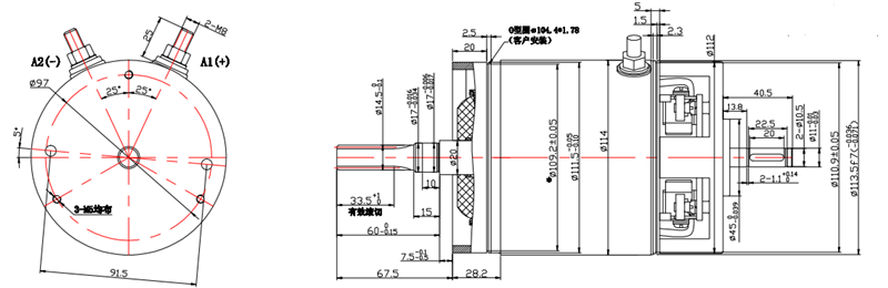 剪叉車專用電機外形尺寸圖